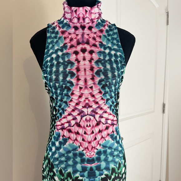 AFRM open back multicolor sleaveless mockneck dress size M - Picture 5 of 14